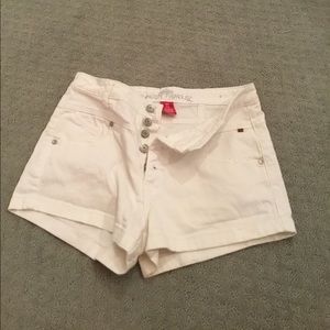 White jean shorts